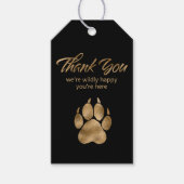 Leeuw Pawprint Bedankt Black Gold ID1148 Cadeaulabel (Voorkant)