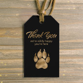 Leeuw Pawprint Bedankt Black Gold ID1148 Cadeaulabel