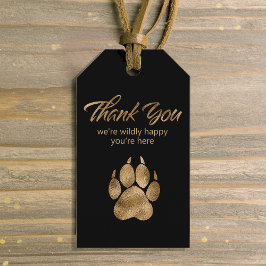 Leeuw Pawprint Bedankt Black Gold ID1148 Cadeaulabel