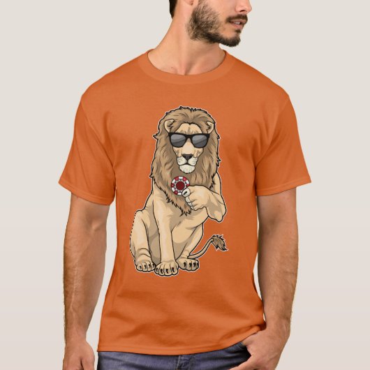 Leeuw Poker Pokerfiches T-shirt (Voorkant)