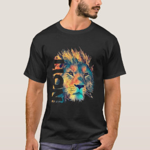 Leeuw polygoon illustratie cool dierentuin dieren t-shirt