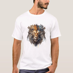 Leeuw Portret Dier Schilderen Wildlife Buiten T-shirt