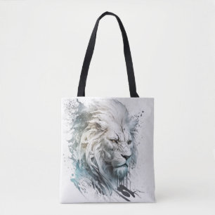 Leeuw Portret Dier Schilderen Wildlife Buiten Tote Bag