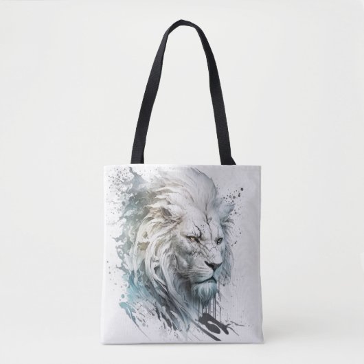 Leeuw Portret Dier Schilderen Wildlife Buiten Tote Bag (Voorkant)