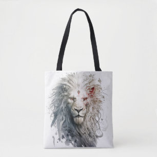 Leeuw Portret Dier Schilderen Wildlife Buiten Tote Bag