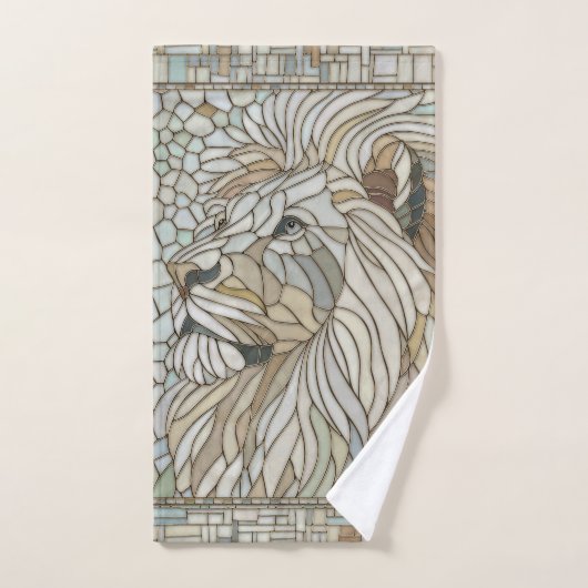 Leeuw Portret Mozaïek Kunst Bad Handdoek (Handdoek)