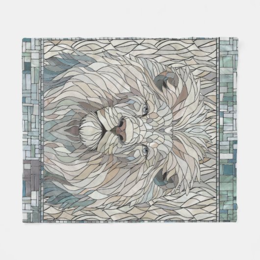 Leeuw Portret Mozaïek Kunst Fleece Deken (Voorkant (Horizontaal))