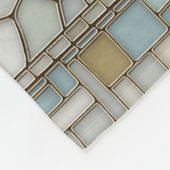 Leeuw Portret Mozaïek Kunst Fleece Deken (Hoek)