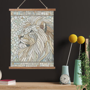 Leeuw Portret Mozaïek Kunst Hangend Wandkleed