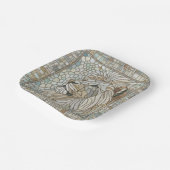 Leeuw Portret Mozaïek Kunst Papieren Bordje (Gebogen)