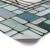 Leeuw Portret Mozaïek Kunst Poster (Hoek)