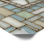 Leeuw Portret Mozaïek Kunst Poster (Hoek)