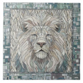 Leeuw Portret Mozaïek Kunst Tegeltje (Voorkant)