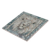 Leeuw Portret Mozaïek Kunst Tegeltje (Zijkant)