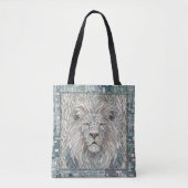 Leeuw Portret Mozaïek Kunst Tote Bag (Voorkant)