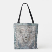 Leeuw Portret Mozaïek Kunst Tote Bag (Achterkant)