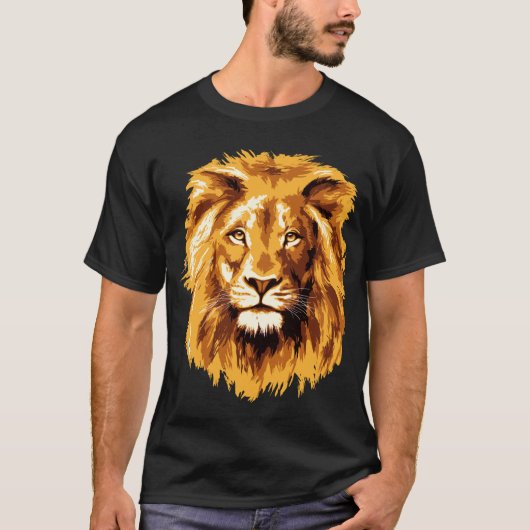 leeuw portret t-shirt (Voorkant)