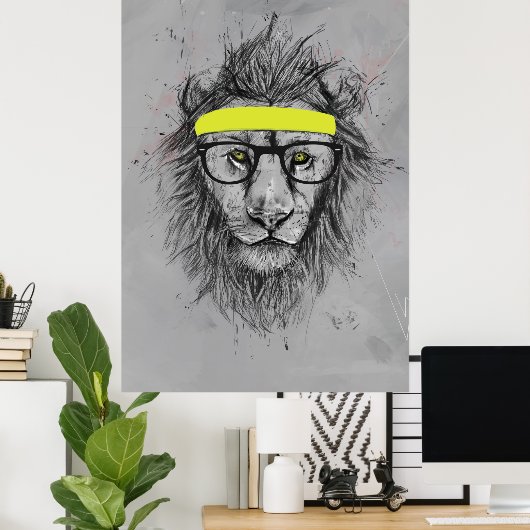 leeuw poster (Thuiskantoor)