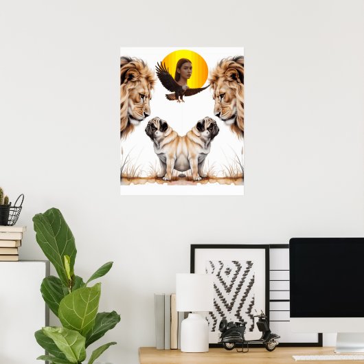 leeuw poster (Thuiskantoor)