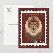 Leeuw Postzegel Postkaarten Feestdagenkaart (Voorkant / Achterkant)