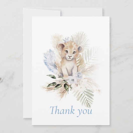 Leeuw Prins Eerste Verjaardag en Doop Kaart (Achterkant)