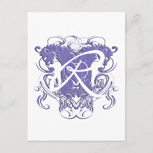 Leeuw Rampant Renaissance Bruiloft Briefkaart (Voorkant)