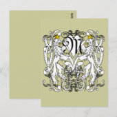 Leeuw Rampant Renaissance Bruiloft Briefkaart (Voorkant / Achterkant)