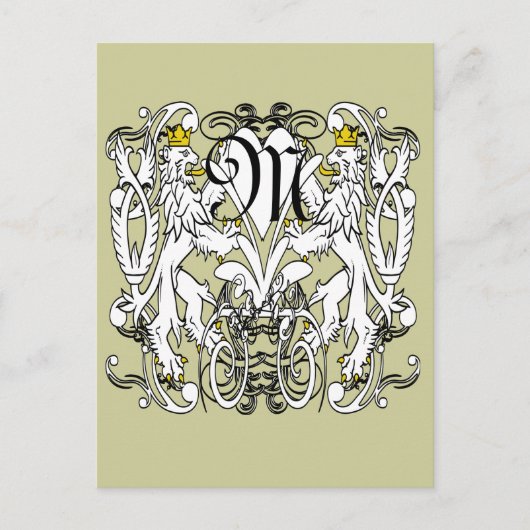 Leeuw Rampant Renaissance Bruiloft Briefkaart (Voorkant)