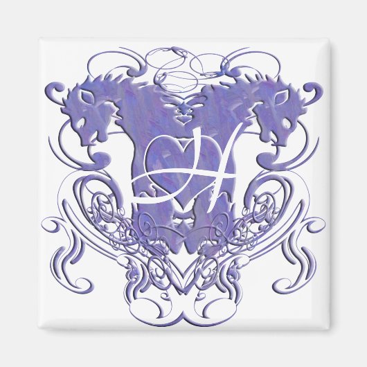Leeuw Rampant Renaissance Bruiloft Magneet (Voorkant)