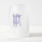 Leeuw Rampant Renaissance Bruiloft Matglas Bierpul (Voorkant links)