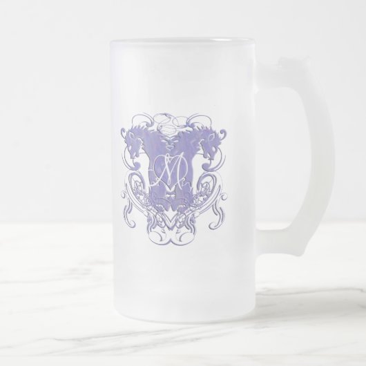 Leeuw Rampant Renaissance Bruiloft Matglas Bierpul (Rechts)