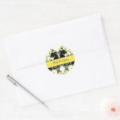 Leeuw Rampant Renaissance Bruiloft Ronde Sticker (Envelop)