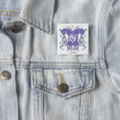Leeuw Rampant Renaissance Bruiloft Vierkante Button 5,1 Cm (In situ)