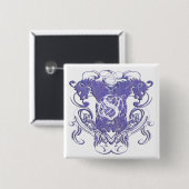 Leeuw Rampant Renaissance Bruiloft Vierkante Button 5,1 Cm (Voorkant /achterkant)