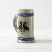 Leeuw Rampant Renaissance Middeleeuwse Bruiloft Bierpul (Voorkant links)