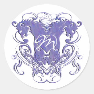Leeuw Rampant Renaissance Trouwen Ronde Sticker
