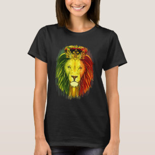 Leeuw Rasta Kleuren Koning Kroon Mane T-shirt