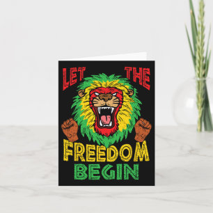 Leeuw Rasta Vrijheid Juneteenth Zwarte Geschiedeni Kaart