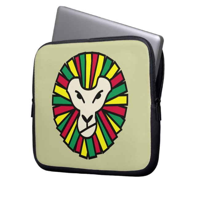 Leeuw Rastafariaanse vlag Laptop Sleeve (Voorkant Links)