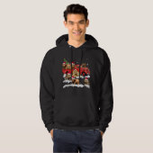 Leeuw Rijden Rode Vrachtwagen Vrolijk Kerstmis X-m Hoodie (Voorkant volledig)