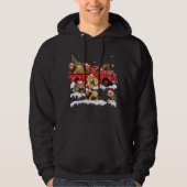 Leeuw Rijden Rode Vrachtwagen Vrolijk Kerstmis X-m Hoodie (Voorkant)