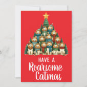 Leeuw Roarsome Kerstmis Kerstboom Feestdagenkaart (Voorkant)