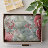 Leeuw, rode rozen & eucalyptus decoupage tissuepapier (Geschenk)