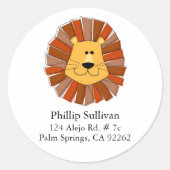 Leeuw ronde Adresetiketten Ronde Sticker (Voorkant)