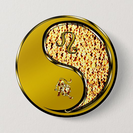 Leeuw Ronde Button 7,6 Cm (Voorkant)