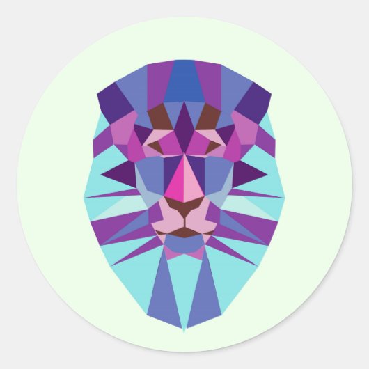 Leeuw Ronde Sticker (Voorkant)