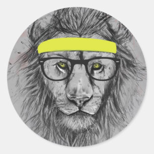 leeuw ronde sticker