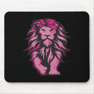 Leeuw Roze Bandana Borstkanker Bewustzijn Overleve Muismat