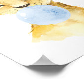 Leeuw, Safari, Blauwe Bubble Gum, Jongenskwekerij Poster (Hoek)