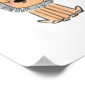 Leeuw schattig kunst waterverf kinderdagverblijf k poster (Hoek)